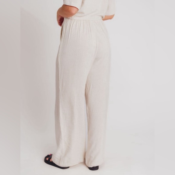 NWOT Allie Rose Linen Trouser Pants - Picture 2 of 8